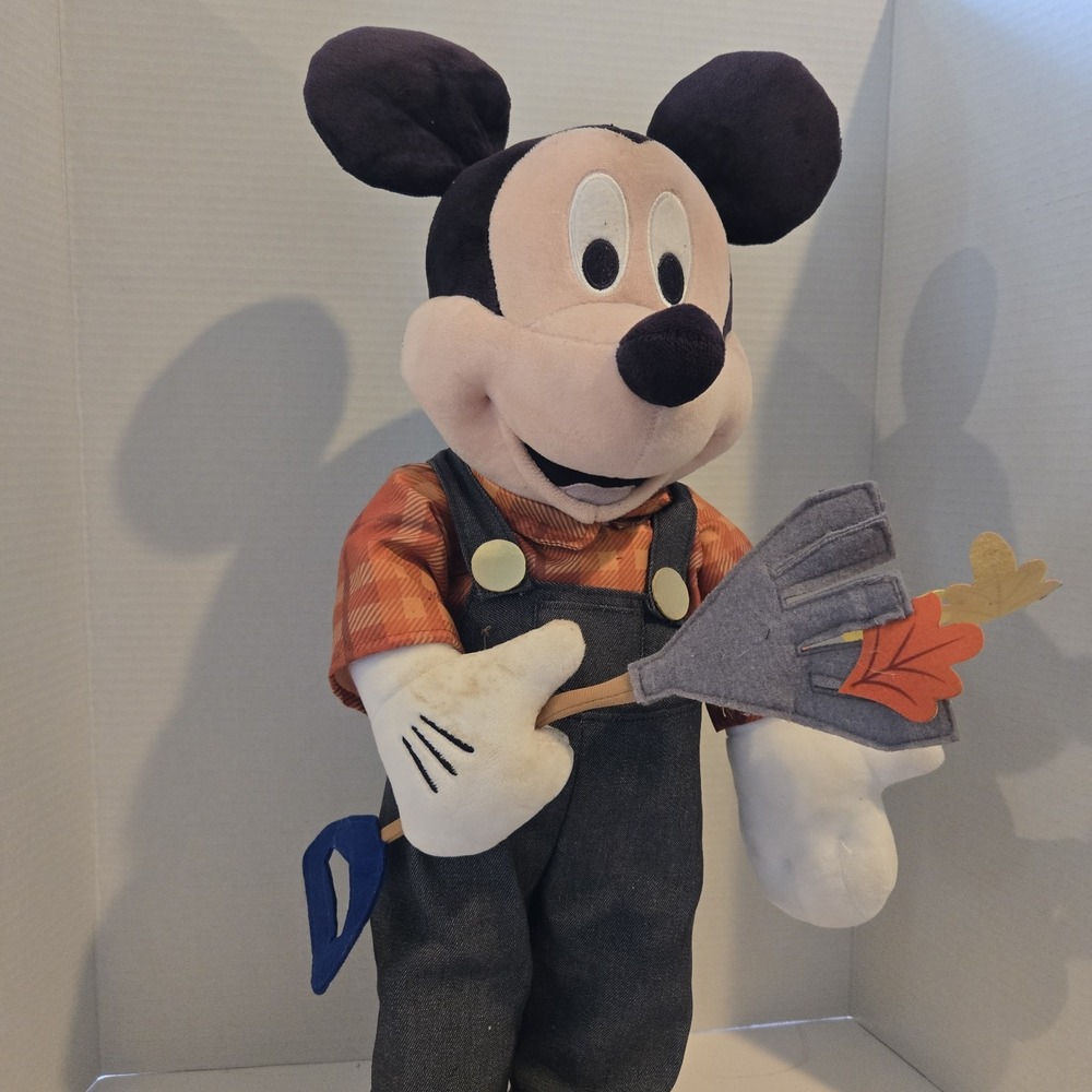 Disney Mickey Mouse Harvest Greeter 24" Plush Fall THANKSGIVING Yard Porch Decor